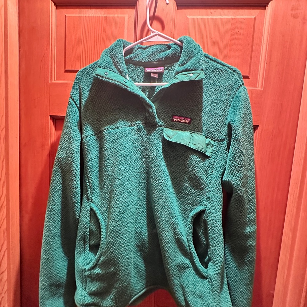 Patagonia Teal Green Pullover Fleece Jacket